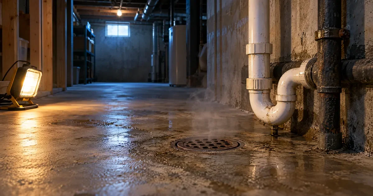 Basement floor drain and P-trap causing a sewer odour in the room